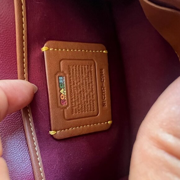 AUTH COACH KIP TURNLOCK CROSSBODY RAINBOW SIGNATURE CANVAS BAG - Picture 6 of 7